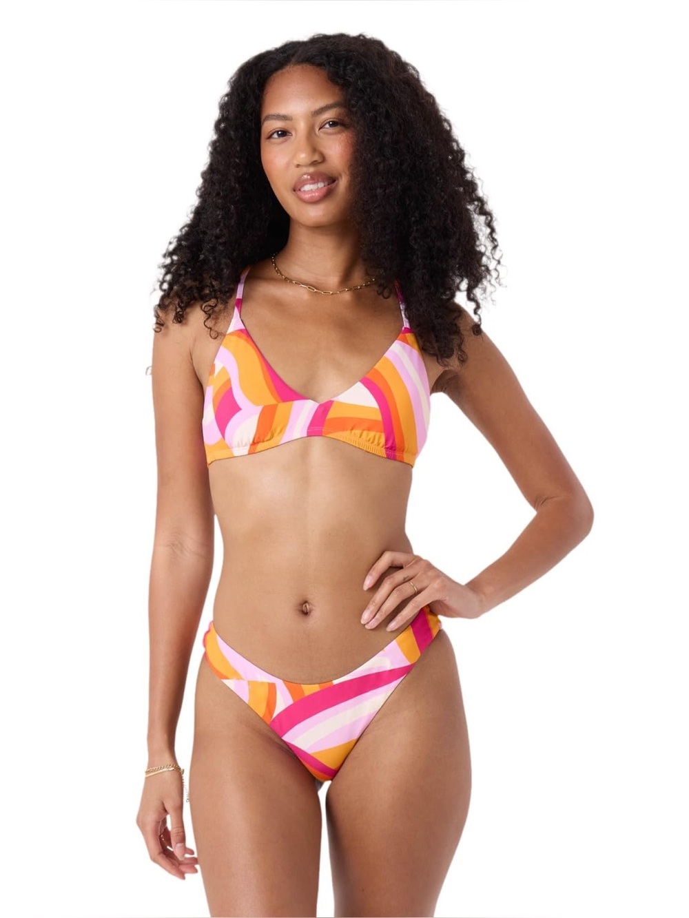 Roxy Pink & Orange Retro Wave Bikini